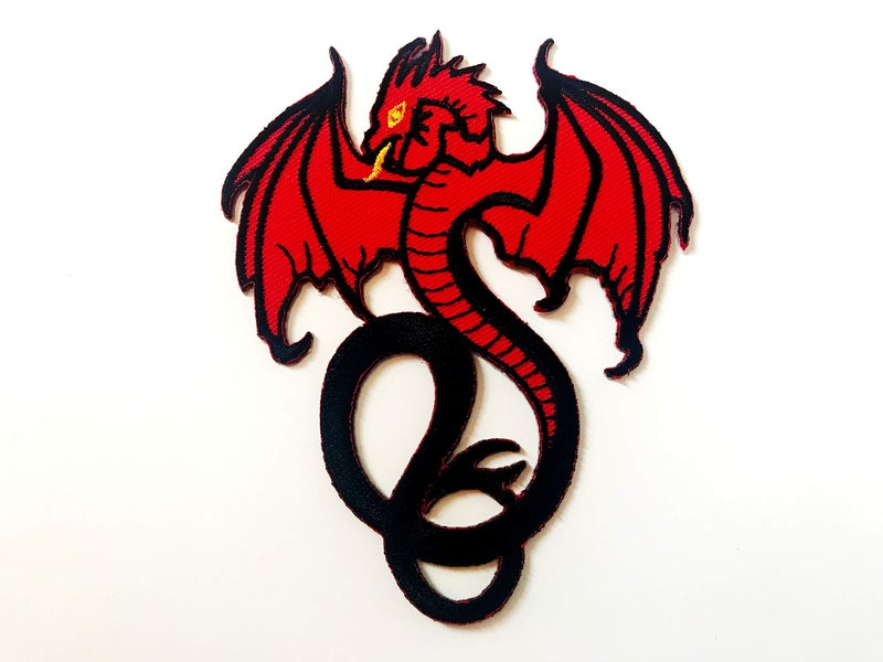Tyga_Thai TH Red Dragon Biker Logo Patches Sew Iron on Embroidered Applique Badge Sign Patch Clothing Costume - Image 1